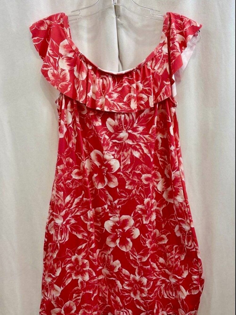 Tommy Bahama Scrolls Coral Coast Floral Ruffle Spa Dress S